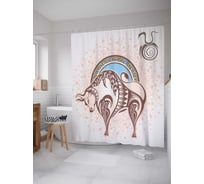 Штора (занавеска) для ванной JoyArty "Агрессивный телец" из сатена, 180х200 см с крючками, sc_18717