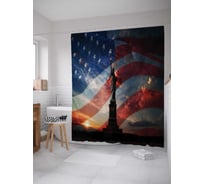 Штора (занавеска) для ванной JoyArty "Американская свобода" из сатена, 180х200 см с крючками, sc_17969