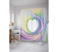 Штора (занавеска) для ванной JoyArty "Сердце в иллюзии" из сатена, 180х200 см с крючками, sc_18733