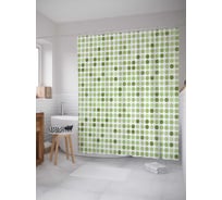 Штора (занавеска) для ванной JoyArty "Круговые перемены" из сатена, 180х200 см с крючками, sc_11600