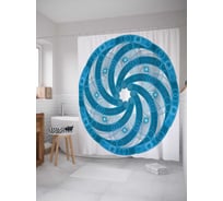 Штора (занавеска) для ванной JoyArty "Океанские спирали" из сатена, 180х200 см с крючками, sc_16990