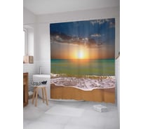 Штора (занавеска) для ванной JoyArty "Солнечная усталость" из сатена, 180х200 см с крючками, sc_2939