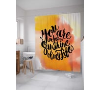 Штора (занавеска) для ванной JoyArty "Солнечное признание" из сатена, 180х200 см с крючками, sc_19575