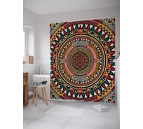 Штора (занавеска) для ванной JoyArty "Центр событий" из сатена, 180х200 см с крючками, sc_26689