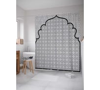 Штора (занавеска) для ванной JoyArty "Арабская арка" из сатена, 180х200 см с крючками, sc_17023