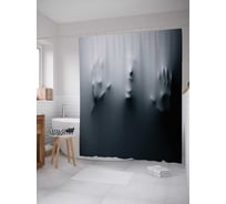 Штора (занавеска) для ванной JoyArty "Жуткий облик" из сатена, 180х200 см с крючками, sc_22101
