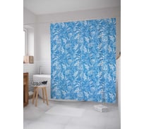 Штора (занавеска) для ванной JoyArty "Морозные ракушки" из сатена, 180х200 см с крючками, sc_24119