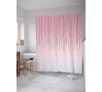 Штора (занавеска) для ванной JoyArty "Рассветные лианы" из сатена, 180х200 см с крючками, sc_23412