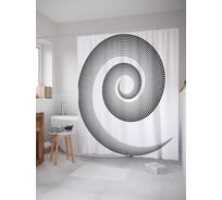 Штора (занавеска) для ванной JoyArty "Точечная спираль" из сатена, 180х200 см с крючками, sc_16996