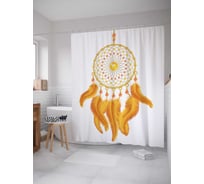 Штора (занавеска) для ванной JoyArty "Яркий ловец снов" из сатена, 180х200 см с крючками, sc_13927