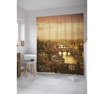 Штора (занавеска) для ванной JoyArty "Наступает вечер" из сатена, 180х200 см с крючками, sc_10543