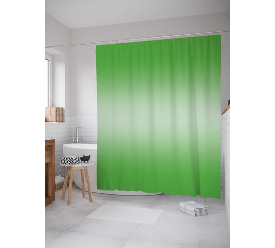 Штора (занавеска) для ванной JoyArty "Весенний переход" из сатена, 180х200 см с крючками, sc_23538 1