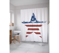 Штора (занавеска) для ванной JoyArty "Американская звезда" из сатена, 180х200 см с крючками, sc_17704