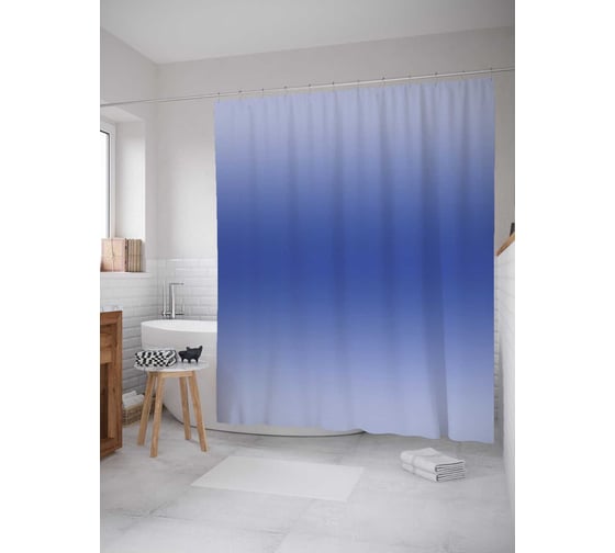 Штора (занавеска) для ванной JoyArty "Грозовой перелив" из сатена, 180х200 см с крючками, sc_23554 1