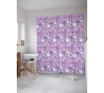 Штора (занавеска) для ванной JoyArty "Дорога цветов" из сатена, 180х200 см с крючками, sc_23331