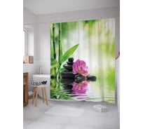 Штора (занавеска) для ванной JoyArty "Тайские радости" из сатена, 180х200 см с крючками, sc_2399