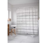 Штора (занавеска) для ванной JoyArty "Деревянные доски" из сатена, 180х200 см с крючками, sc_106004