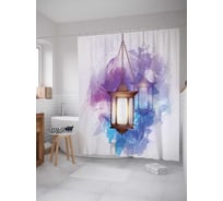 Штора (занавеска) для ванной JoyArty "Туманное освещение" из сатена, 180х200 см с крючками, sc_13137