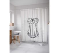 Штора (занавеска) для ванной JoyArty "Классический корсет" из сатена, 180х200 см с крючками, sc_2703