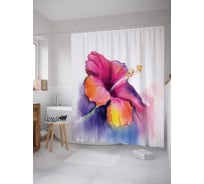 Штора (занавеска) для ванной JoyArty "Цветочное волшебство" из сатена, 180х200 см с крючками, sc_19545