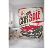 Штора (занавеска) для ванной JoyArty "Продается авто" из сатена, 180х200 см с крючками, sc_15611