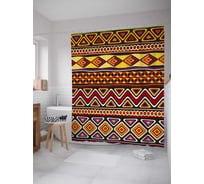 Штора (занавеска) для ванной JoyArty "Африканское вдохновение" из сатена, 180х200 см с крючками, sc_17576