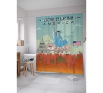 Штора (занавеска) для ванной JoyArty "Американская мечта" из сатена, 180х200 см с крючками, sc_17966