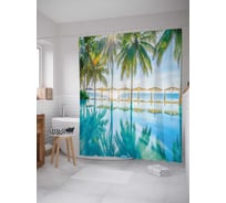 Штора (занавеска) для ванной JoyArty "Морские просторы" из сатена, 180х200 см с крючками, sc_16518