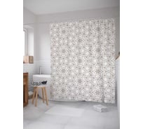 Штора (занавеска) для ванной JoyArty "Звезды на решетке" из сатена, 180х200 см с крючками, sc_17012