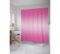 Штора (занавеска) для ванной JoyArty "Переход фламинго" из сатена, 180х200 см с крючками, sc_23541