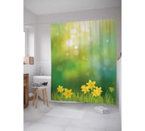 Штора (занавеска) для ванной JoyArty "Утренняя роса" из сатена, 180х200 см с крючками, sc_14143