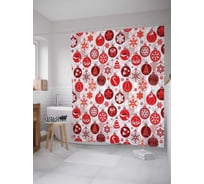 Штора (занавеска) для ванной JoyArty "Шары для праздника" из сатена, 180х200 см с крючками, sc_20083