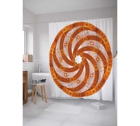 Штора (занавеска) для ванной JoyArty "Космические спирали" из сатена, 180х200 см с крючками, sc_16988