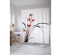 Штора (занавеска) для ванной JoyArty "Дикая весна" из сатена, 180х200 см с крючками, sc_18315