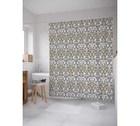 Штора (занавеска) для ванной JoyArty "Тусклое пламя" из сатена, 180х200 см с крючками, sc_12078