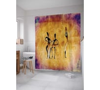 Штора (занавеска) для ванной JoyArty "Время танца" из сатена, 180х200 см с крючками, sc_17559