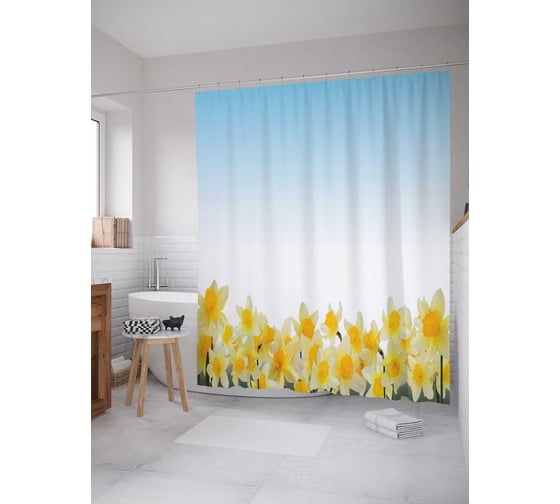 Штора (занавеска) для ванной JoyArty "Женская радость" из сатена, 180х200 см с крючками, sc_14145 1