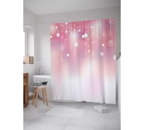 Штора (занавеска) для ванной JoyArty "Блестящий звездопад" из сатена, 180х200 см с крючками, sc_14149