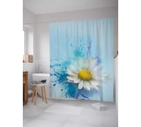 Штора (занавеска) для ванной JoyArty "Нежный цветок" из сатена, 180х200 см с крючками, sc_21170