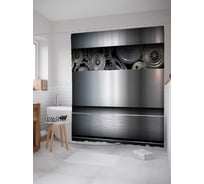 Штора (занавеска) для ванной JoyArty "Механизм с шестеренками" из сатена, 180х200 см с крючками, sc_15799