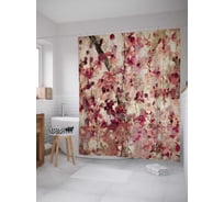 Штора (занавеска) для ванной JoyArty "Цветочный хаос" из сатена, 180х200 см с крючками, sc_15867