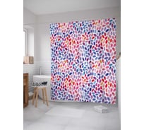 Штора (занавеска) для ванной JoyArty "Лепесточная мозаика" из сатена, 180х200 см с крючками, sc_23294