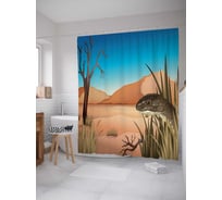 Штора (занавеска) для ванной JoyArty "Змея прячется" из сатена, 180х200 см с крючками, sc_13388