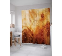 Штора (занавеска) для ванной JoyArty "Пламенные шестерни" из сатена, 180х200 см с крючками, sc_15794