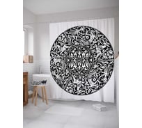 Штора (занавеска) для ванной JoyArty "Мистический круг" из сатена, 180х200 см с крючками, sc_10470