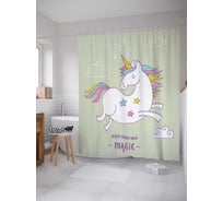 Штора (занавеска) для ванной JoyArty "Твори магию" из сатена, 180х200 см с крючками, sc_19537