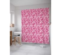 Штора (занавеска) для ванной JoyArty "Лепесточные капли" из сатена, 180х200 см с крючками, sc_21952