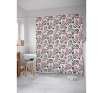 Штора (занавеска) для ванной JoyArty "Мир лепестков" из сатена, 180х200 см с крючками, sc_21946