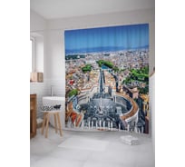 Штора (занавеска) для ванной JoyArty "Площадь Святого Петра в Ватикане" из сатена, 180х200 см с крючками, sc_13658