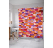 Штора (занавеска) для ванной JoyArty "Красочные мазки" из сатена, 180х200 см с крючками, sc_19697